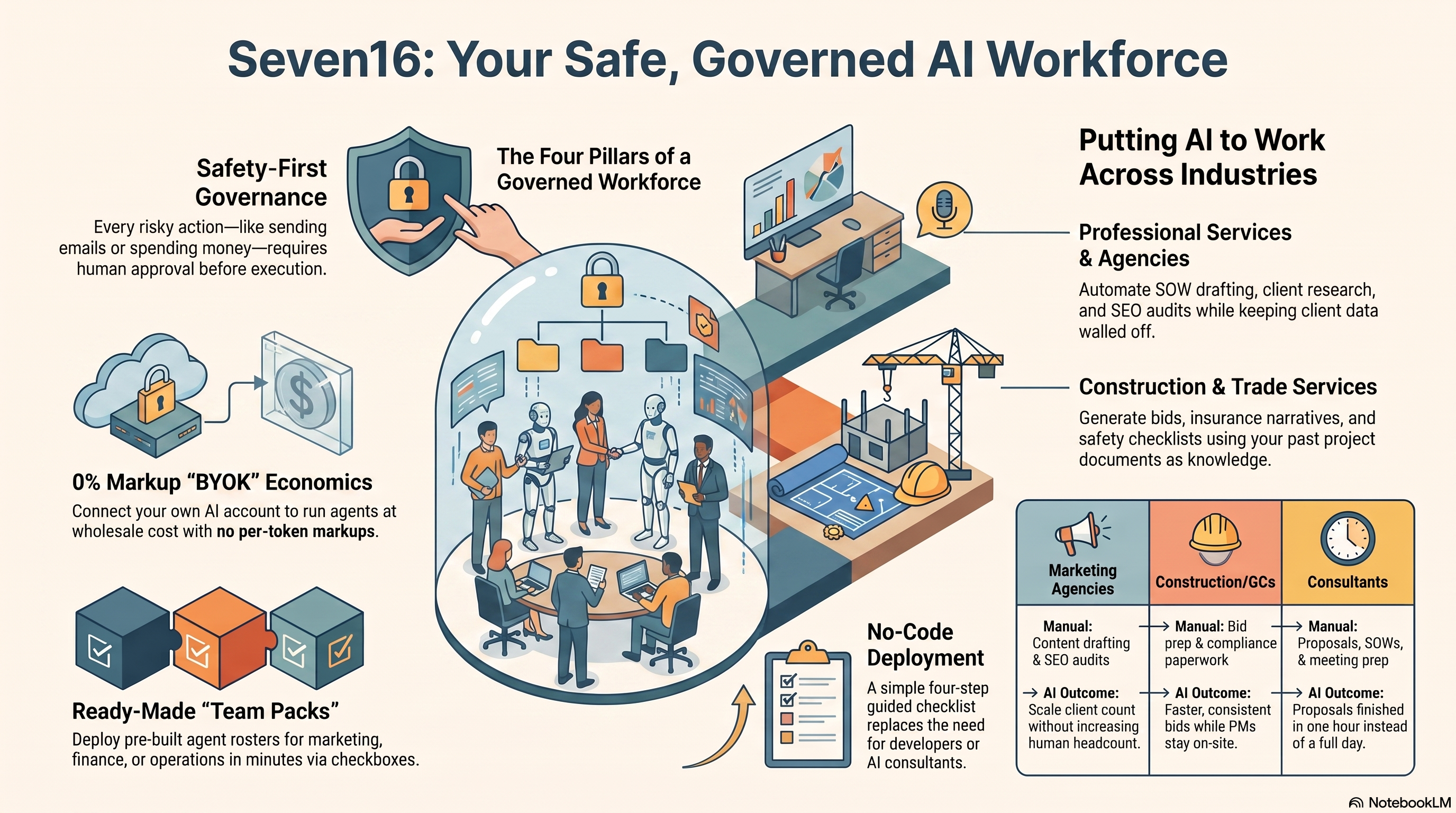 Seven16 safe, governed AI workforce overview